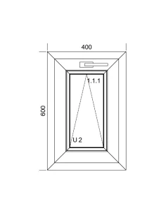 Kunststofffenster PVC Fenster 40x60 cm KIPP Aluplast Ideal 4000 2