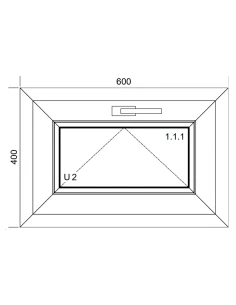 Kunststofffenster PVC Fenster 60x40 cm KIPP Aluplast Ideal 4000 2