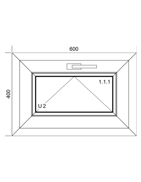 Kunststofffenster PVC Fenster 60x40 cm KIPP Aluplast Ideal 4000