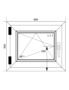 Kunststofffenster PVC Fenster 60x50 cm DREH/KIPP Aluplast Ideal 4000 2