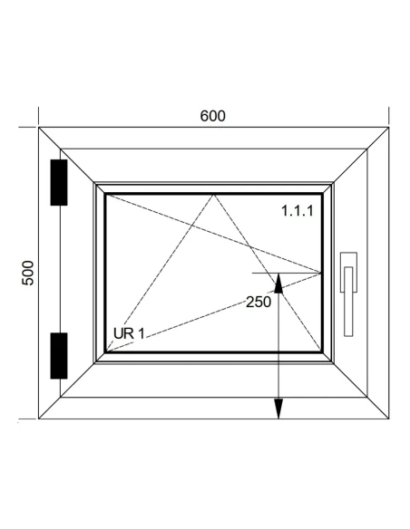 Kunststofffenster PVC Fenster 60x50 cm DREH/KIPP Aluplast Ideal 4000