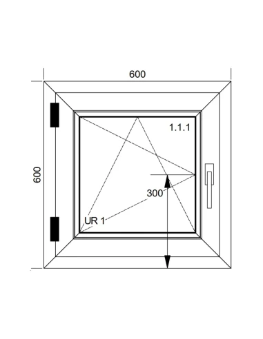 Kunststofffenster PVC Fenster 60x60 cm DREH/KIPP Aluplast Ideal 4000