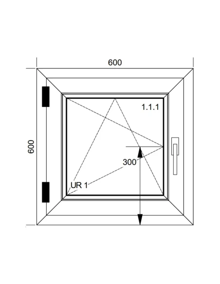 Kunststofffenster PVC Fenster 60x60 cm DREH/KIPP Aluplast Ideal 4000