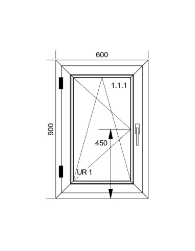 Kunststofffenster PVC Fenster 60x90 cm DREH/KIPP Aluplast Ideal 4000