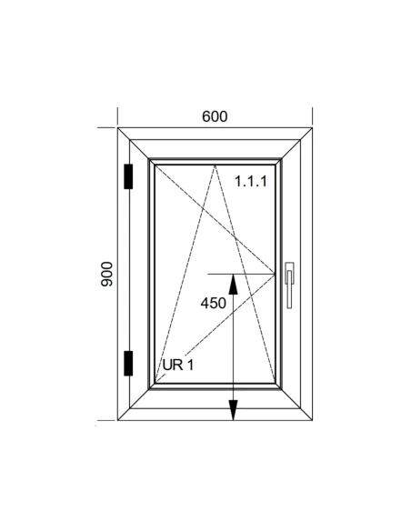 Kunststofffenster PVC Fenster 60x90 cm DREH/KIPP Aluplast Ideal 4000