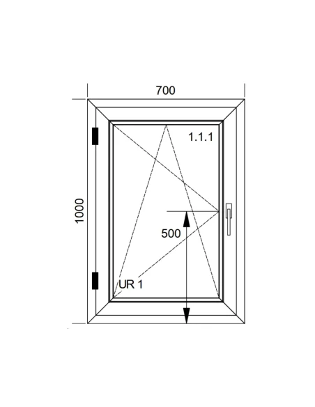 Kunststofffenster PVC Fenster 70x100 cm DREH/KIPP Aluplast Ideal 4000