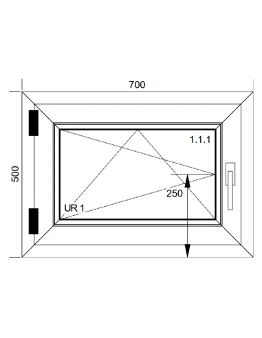 Kunststofffenster PVC Fenster 70x50 cm DREH/KIPP Aluplast Ideal 4000