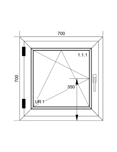 Kunststofffenster PVC Fenster 70x70 cm DREH/KIPP Aluplast Ideal 4000
