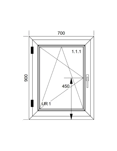 Kunststofffenster PVC Fenster 70x90 cm DREH/KIPP Aluplast Ideal 4000