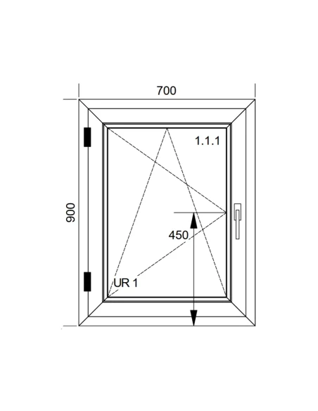 Kunststofffenster PVC Fenster 70x90 cm DREH/KIPP Aluplast Ideal 4000