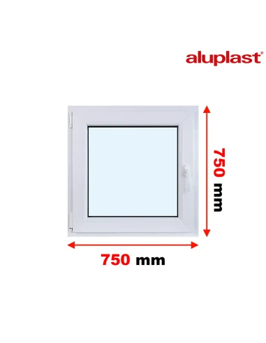 Kunststofffenster PVC Fenster 75x75 cm DREH/KIPP Aluplast Ideal 4000