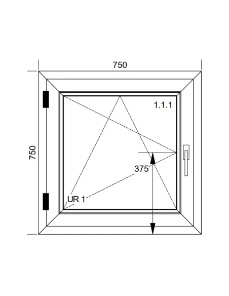 Kunststofffenster PVC Fenster 75x75 cm DREH/KIPP Aluplast Ideal 4000