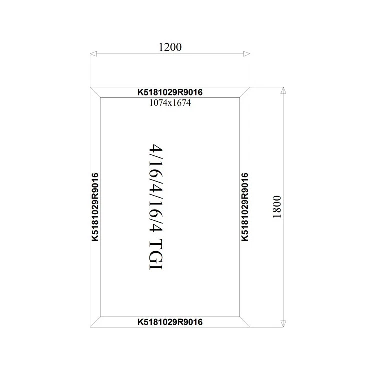 Aluminium Fenster Festverglasung 1200 x 1800 mm MB 79N