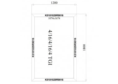 Aluminium Fenster Festverglasung 1200 x 1800 mm MB 79N
