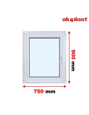Kunststofffenster PVC Fenster 75x90 cm DREH/KIPP Aluplast Ideal 4000