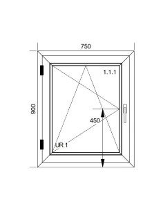 Kunststofffenster PVC Fenster 75x90 cm DREH/KIPP Aluplast Ideal 4000 2