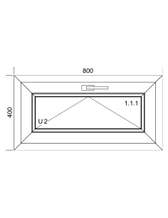 Kunststofffenster PVC Fenster 80x40 cm KIPP Aluplast Ideal 4000 2