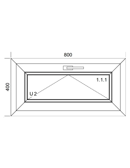 Kunststofffenster PVC Fenster 80x40 cm KIPP Aluplast Ideal 4000