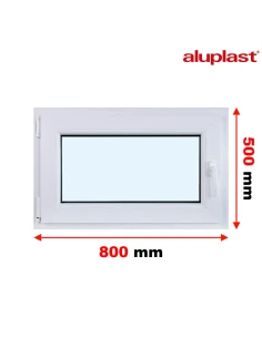 Kunststofffenster PVC Fenster 80x50 cm DREH/KIPP Aluplast Ideal 4000