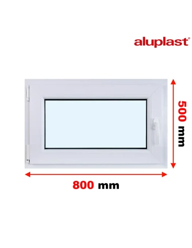 Kunststofffenster PVC Fenster 80x50 cm DREH/KIPP Aluplast Ideal 4000