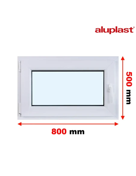 Kunststofffenster PVC Fenster 80x50 cm DREH/KIPP Aluplast Ideal 4000