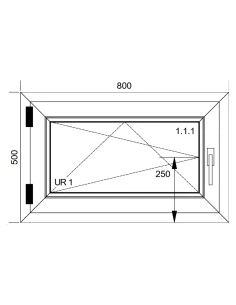 Kunststofffenster PVC Fenster 80x50 cm DREH/KIPP Aluplast Ideal 4000 2