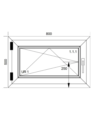 Kunststofffenster PVC Fenster 80x50 cm DREH/KIPP Aluplast Ideal 4000