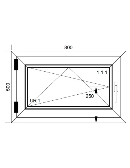Kunststofffenster PVC Fenster 80x50 cm DREH/KIPP Aluplast Ideal 4000