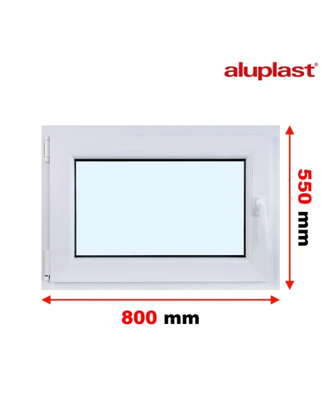 Kunststofffenster PVC Fenster 80x55 cm DREH/KIPP Aluplast Ideal 4000