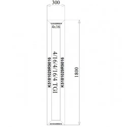 Aluminium Fenster Festverglasung 300 x 1800 mm MB 79N 2