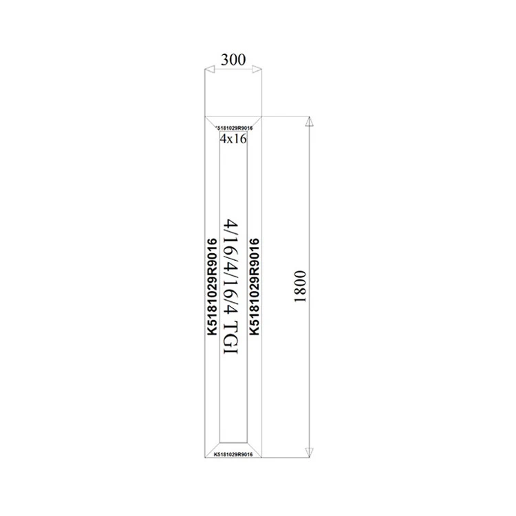 Aluminium Fenster Festverglasung 300 x 1800 mm MB 79N