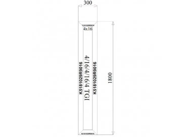 Aluminium Fenster Festverglasung 300 x 1800 mm MB 79N