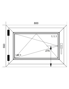 Kunststofffenster PVC Fenster 80x55 cm DREH/KIPP Aluplast Ideal 4000 2