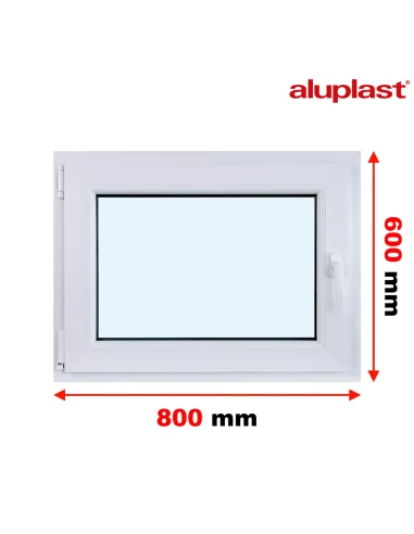 Kunststofffenster PVC Fenster 80x60 cm DREH/KIPP Aluplast Ideal 4000