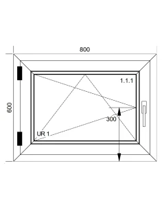 Kunststofffenster PVC Fenster 80x60 cm DREH/KIPP Aluplast Ideal 4000 2