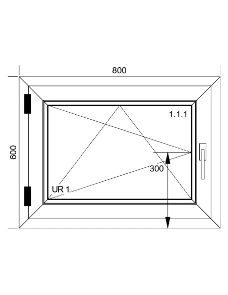 Kunststofffenster PVC Fenster 80x60 cm DREH/KIPP Aluplast Ideal 4000