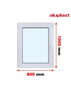 Kunststofffenster PVC Fenster 80x100 cm DREH/KIPP Aluplast Ideal 4000