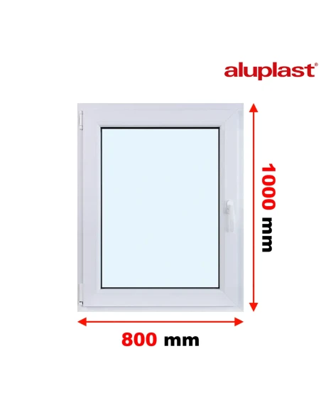 Kunststofffenster PVC Fenster 80x100 cm DREH/KIPP Aluplast Ideal 4000