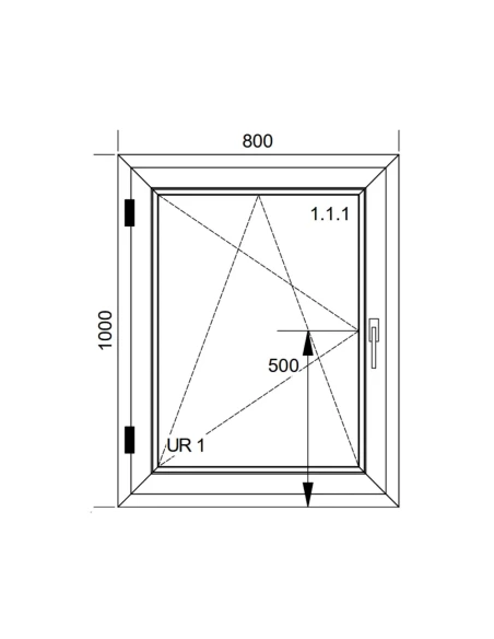Kunststofffenster PVC Fenster 80x100 cm DREH/KIPP Aluplast Ideal 4000