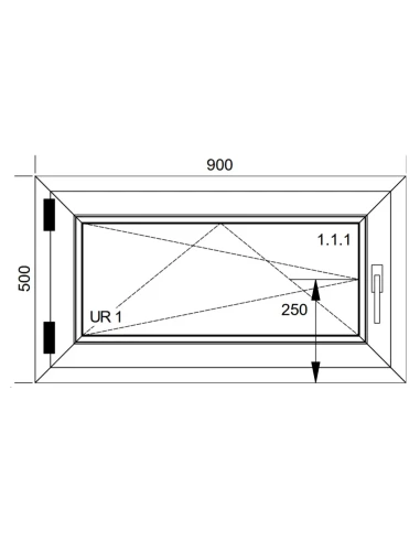 Kunststofffenster PVC Fenster 90x50 cm DREH/KIPP Aluplast Ideal 4000