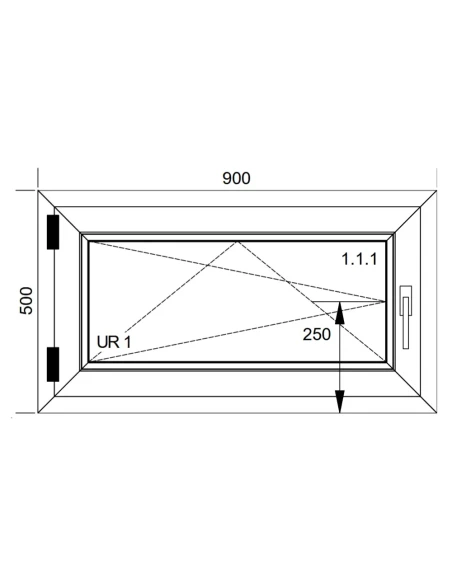 Kunststofffenster PVC Fenster 90x50 cm DREH/KIPP Aluplast Ideal 4000