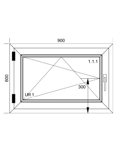Kunststofffenster PVC Fenster 90x60 cm DREH/KIPP Aluplast Ideal 4000 2