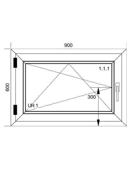 Kunststofffenster PVC Fenster 90x60 cm DREH/KIPP Aluplast Ideal 4000