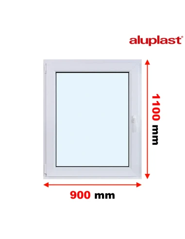 Kunststofffenster PVC Fenster 90x110 cm DREH/KIPP Aluplast Ideal 4000