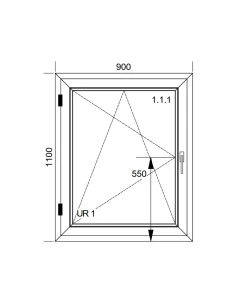 Kunststofffenster PVC Fenster 90x110 cm DREH/KIPP Aluplast Ideal 4000 2