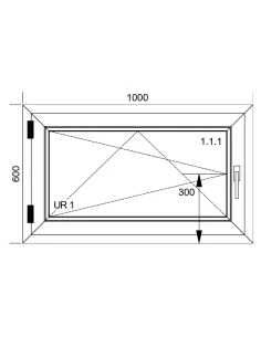 Kunststofffenster PVC Fenster 100x60 cm DREH/KIPP Aluplast Ideal 4000 2
