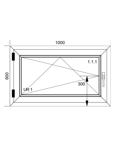 Kunststofffenster PVC Fenster 100x60 cm DREH/KIPP Aluplast Ideal 4000