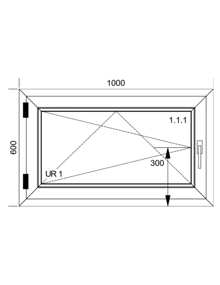 Kunststofffenster PVC Fenster 100x60 cm DREH/KIPP Aluplast Ideal 4000