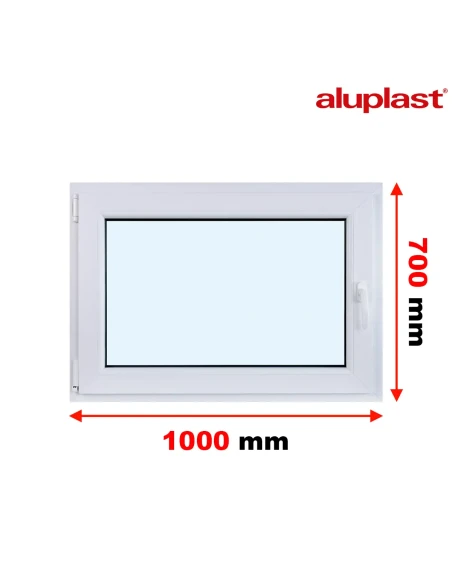 Kunststofffenster PVC Fenster 100x70 cm DREH/KIPP Aluplast Ideal 4000