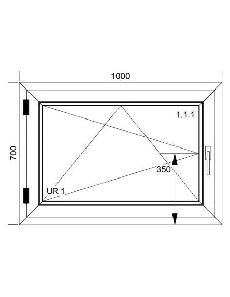 Kunststofffenster PVC Fenster 100x70 cm DREH/KIPP Aluplast Ideal 4000